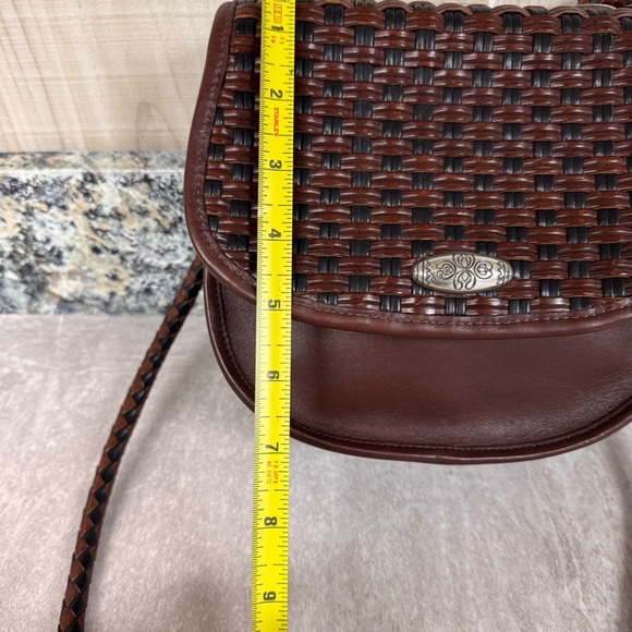 Vtg Brighton Weaved Brown Leather Crossbody Shoulder Purse Quiet Luxury Classic - Picture 10 of 14
